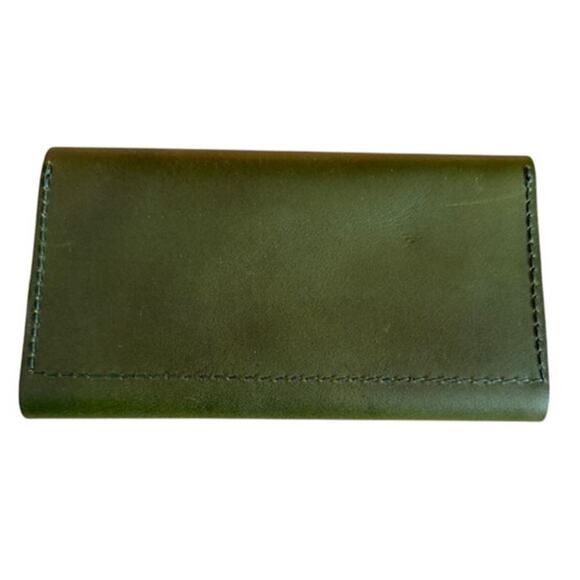 Portland Leather Goods Green Full-Grain Wallet Tri-Fold Card Holder - Picture 7 of 8